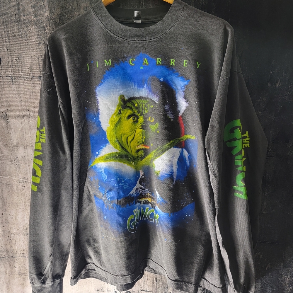 Jim Carrey THE GRINCH long sleeve XL Made in USA